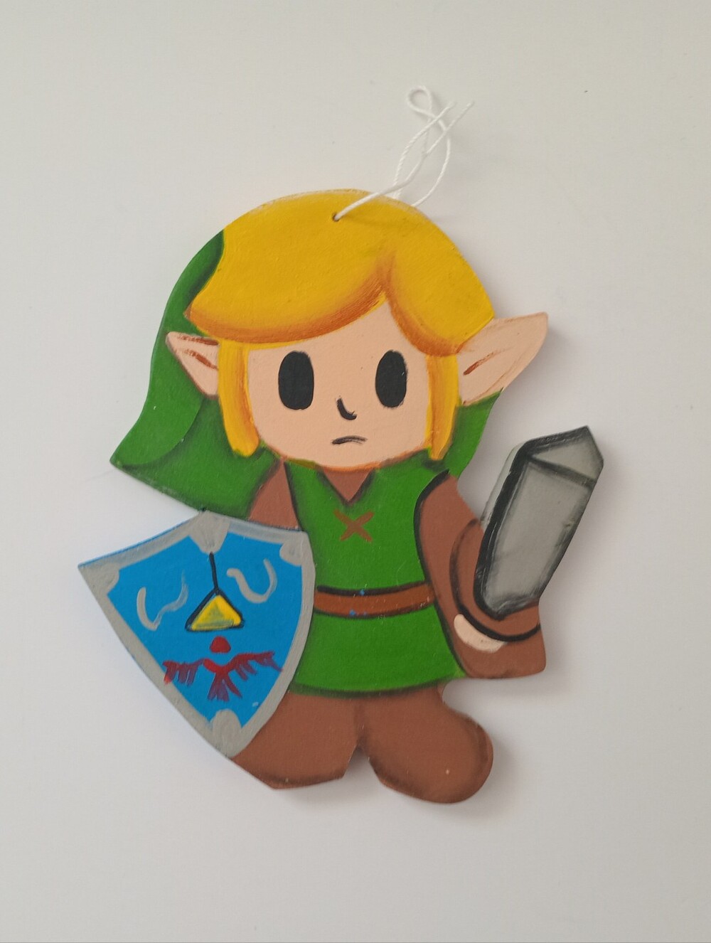 Legend of Zelda Link Handmade Hand Painted Hanging Ornament 5" Fan Art